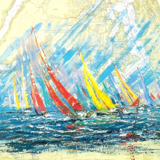 ケリー・ハーレムの絵画作品　タイトルは、バゲットサウンド#2